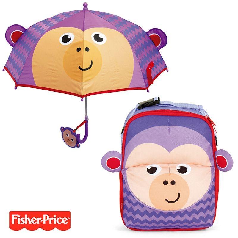 Pack Mochila Con Paraguas Mono Fisher Price - Nanetes #