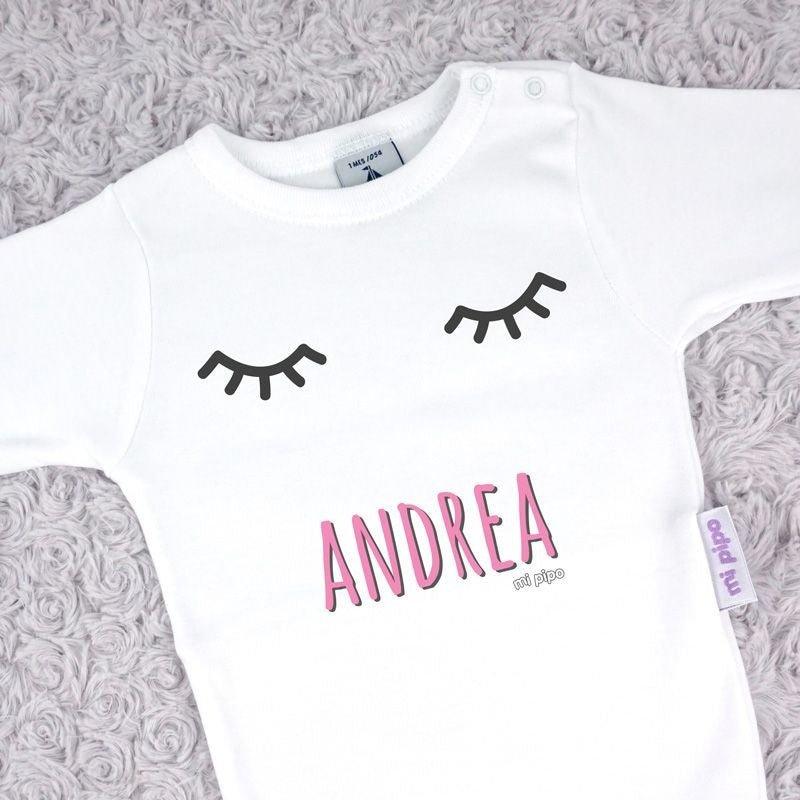 Body Personalizado Bebé Pestañas Nombre Mi Pipo - Nanetes #