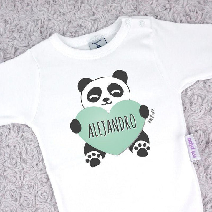 Body Personalizado Bebé Panda Corazón Mi Pipo - Nanetes #