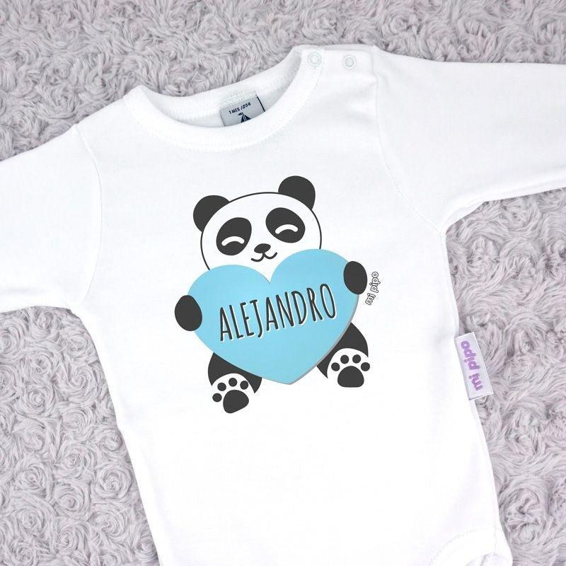 Body Personalizado Bebé Panda Corazón Mi Pipo - Nanetes #