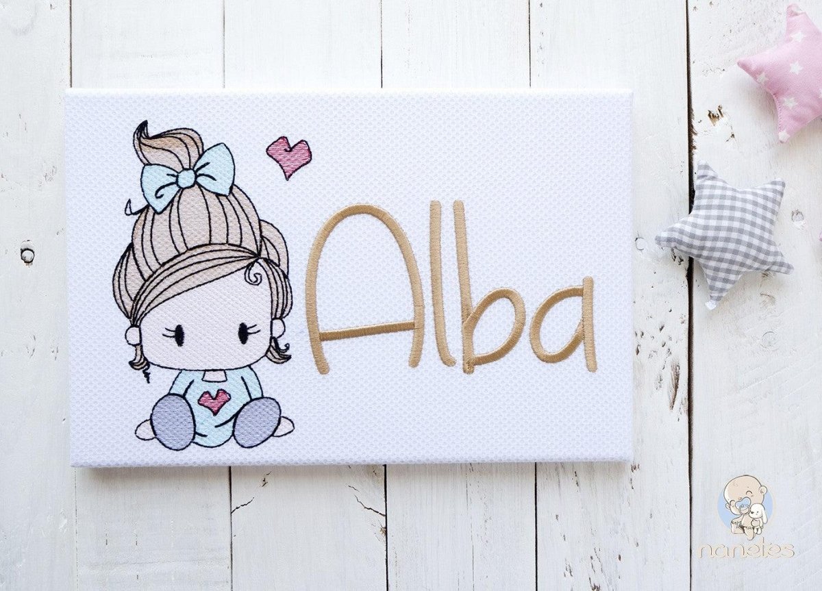 Cuadro Bebé Personalizado Nanetes Lienzo Niña - Nanetes
