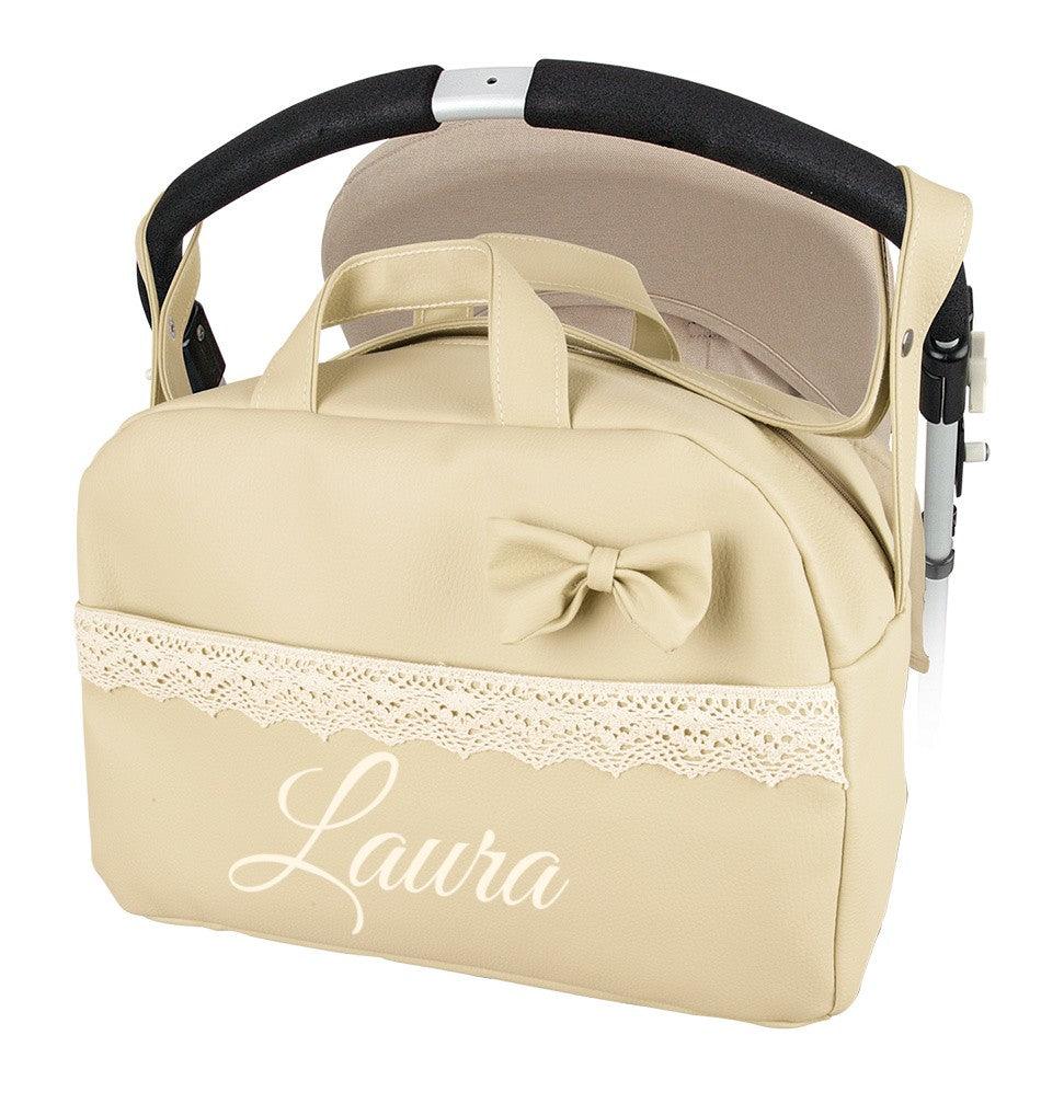 Bolso Maternidad Personalizado Penélope Beige Nanetes - Nanetes #