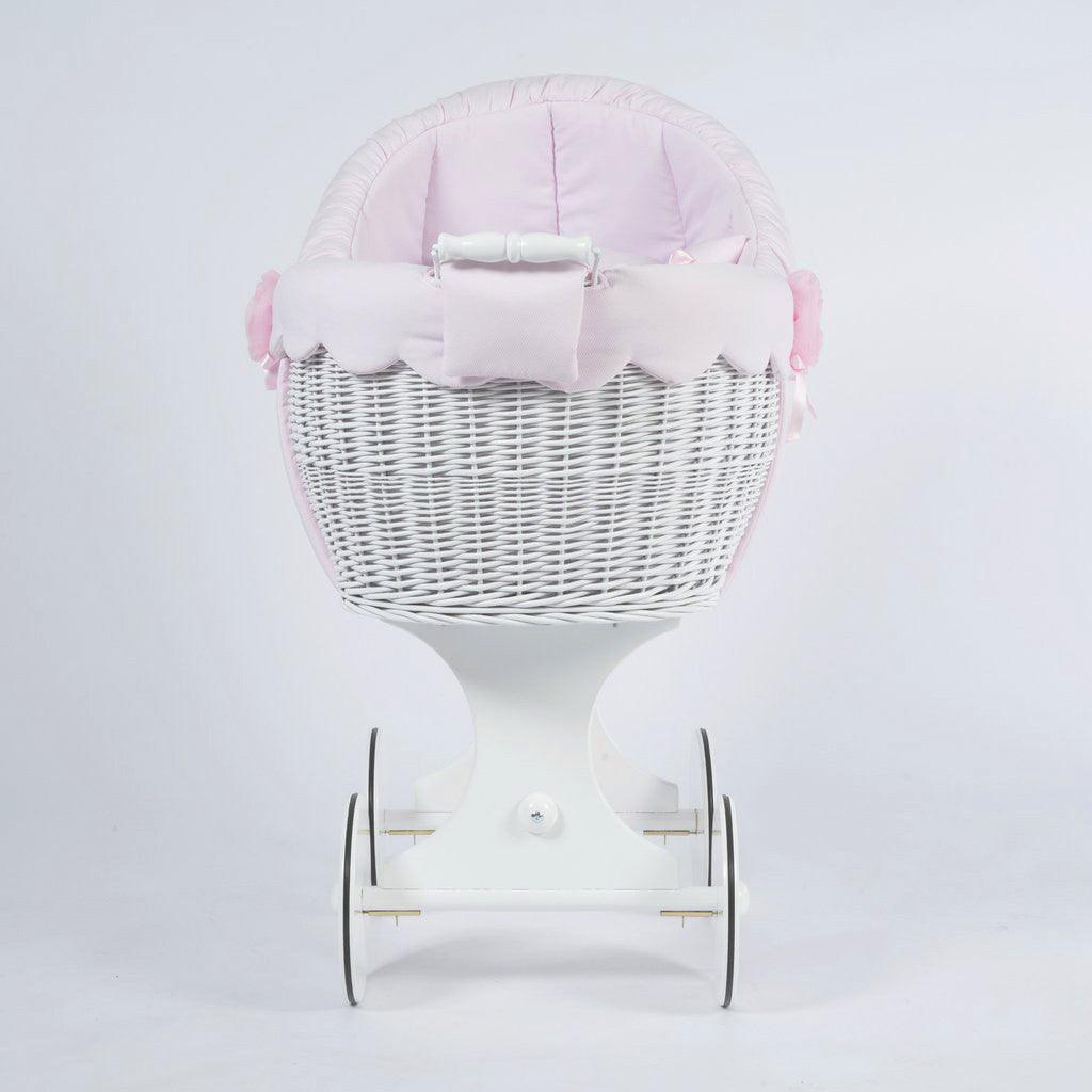 Moises De Mimbre Dulce Rosa Abc Baby - Nanetes #
