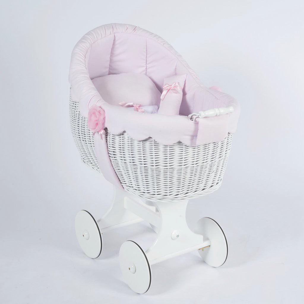 Moises De Mimbre Dulce Rosa Abc Baby - Nanetes #