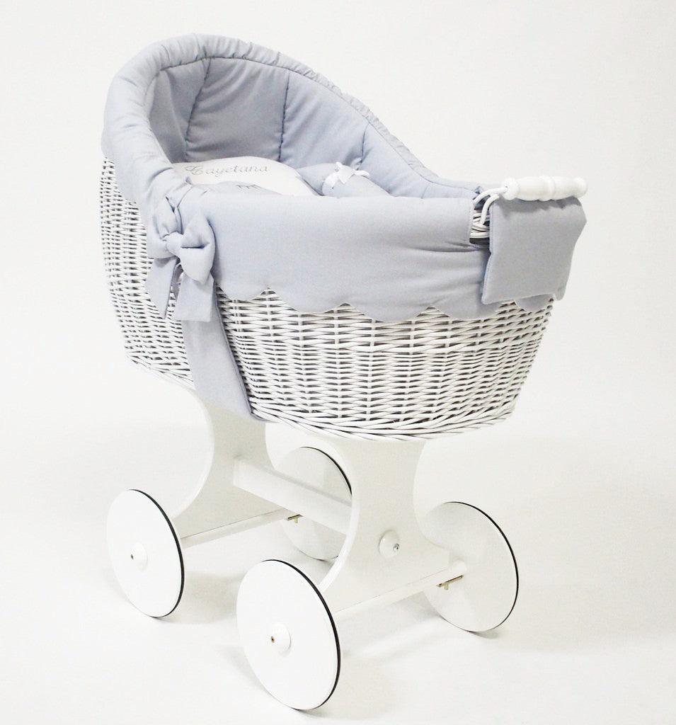 Moisés de Mimbre Bebé ABC Baby Dulce Gris - Nanetes #