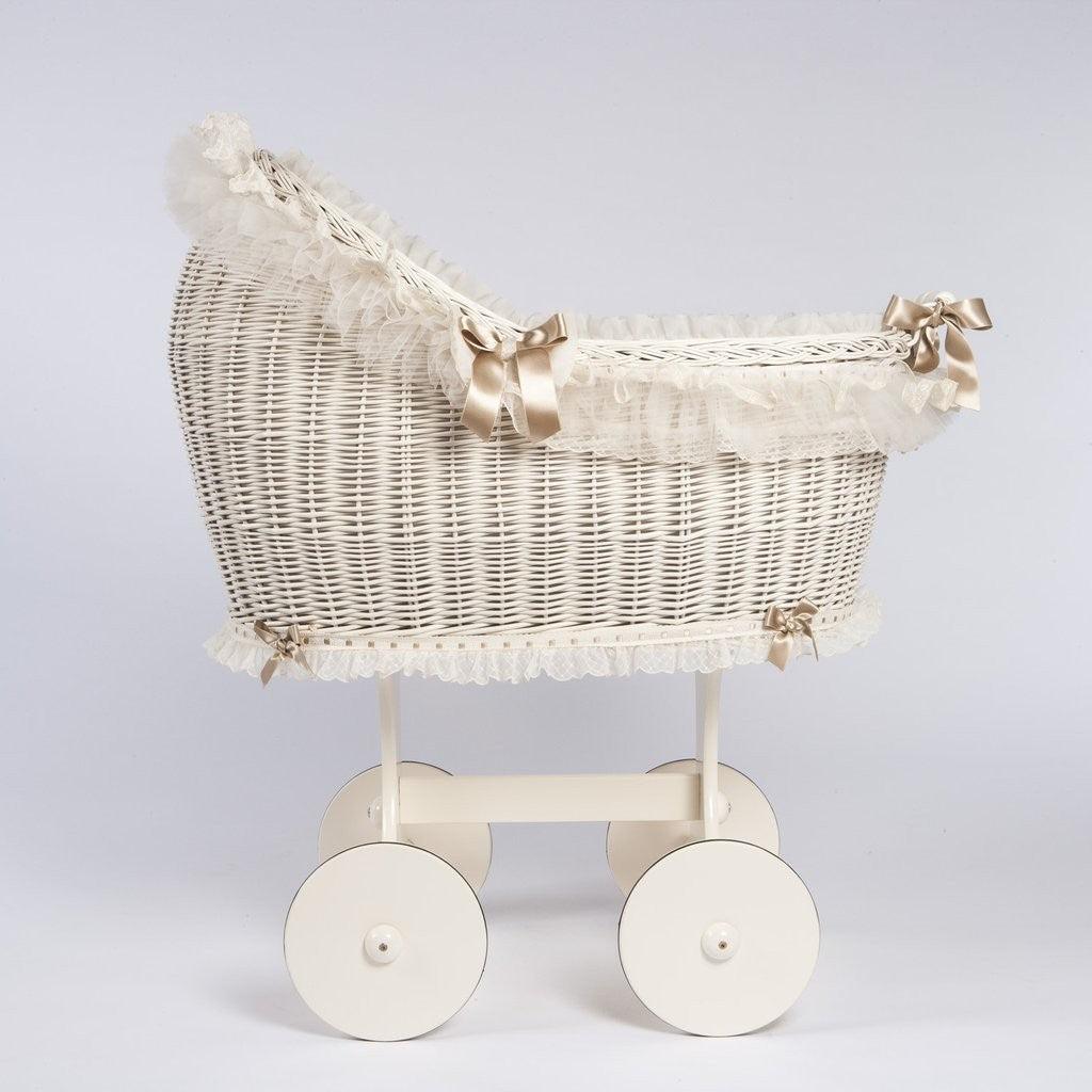 Moisés bebe Mimbre Bebé ABC Baby Organza Beige - Nanetes #