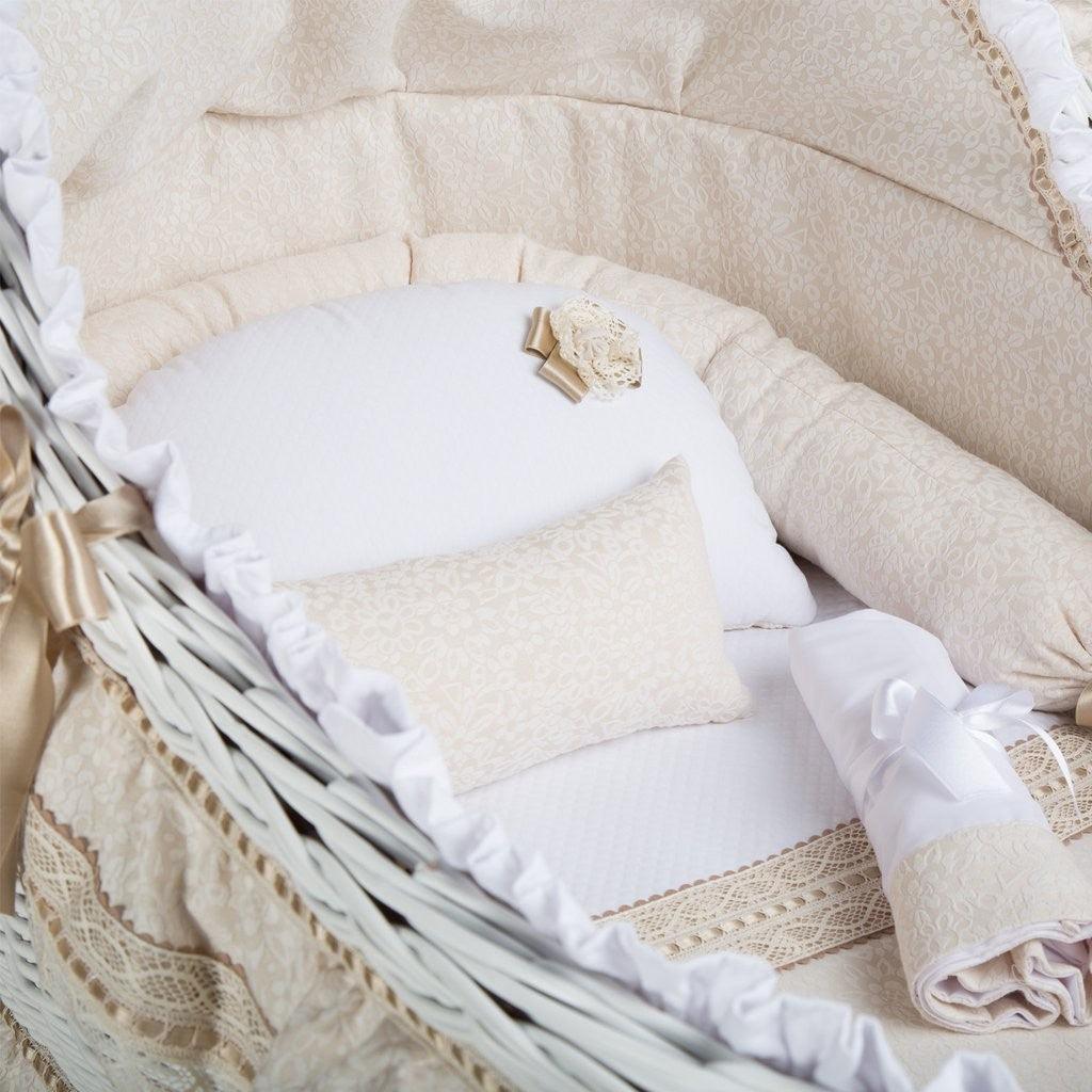 Moisés Bebé Mimbre ABC Baby Barroca Beige - Nanetes #