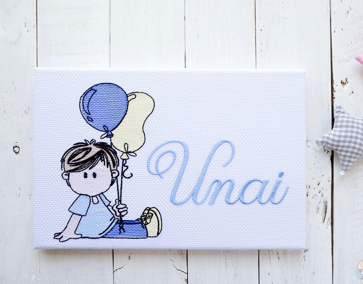 Cuadro Infantil Personalizado Nanetes Lienzo Niño Globos - Nanetes #