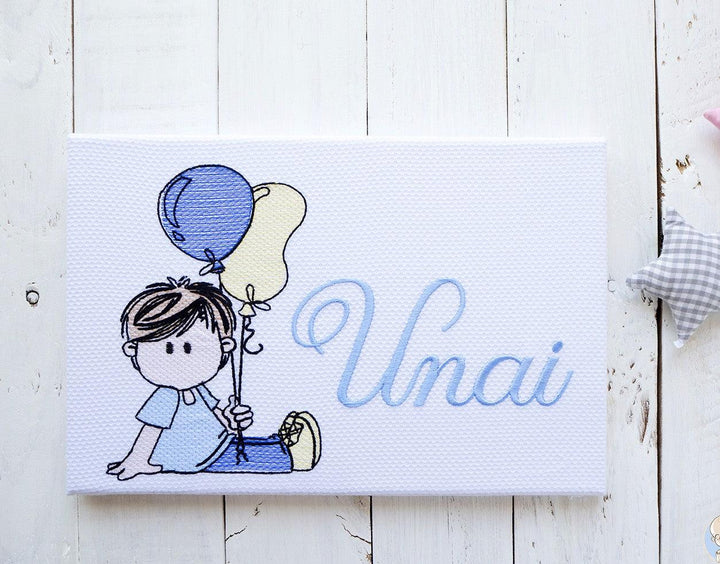 Cuadro Infantil Personalizado Nanetes Lienzo Niño Globos - Nanetes #