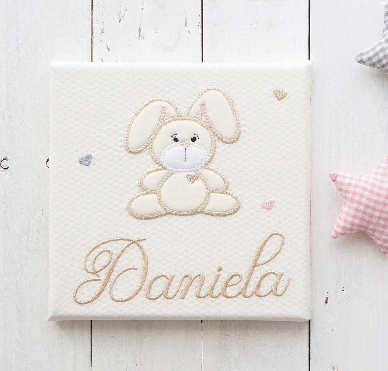 Cuadro Bebé Personalizado Nanetes Lienzo Conejito beige - Nanetes #