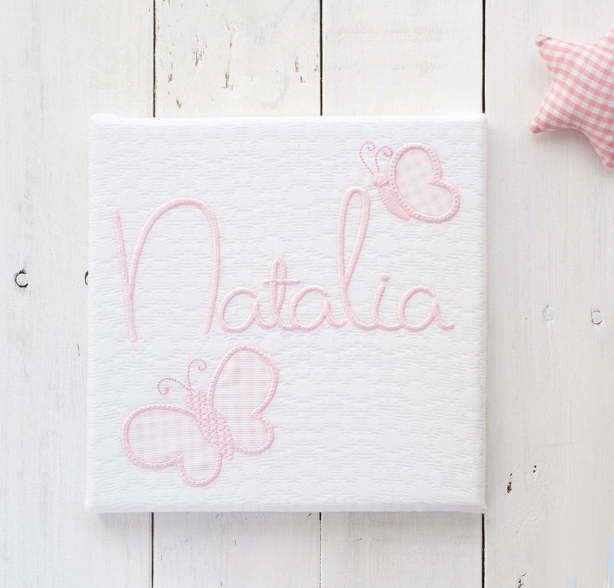 Cuadro Bebé Personalizado Nanetes Lienzo Mariposas - Nanetes