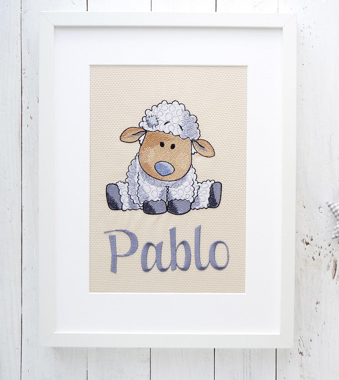 Cuadro infantil Personalizado Nanetes Bordado Oveja - Nanetes #