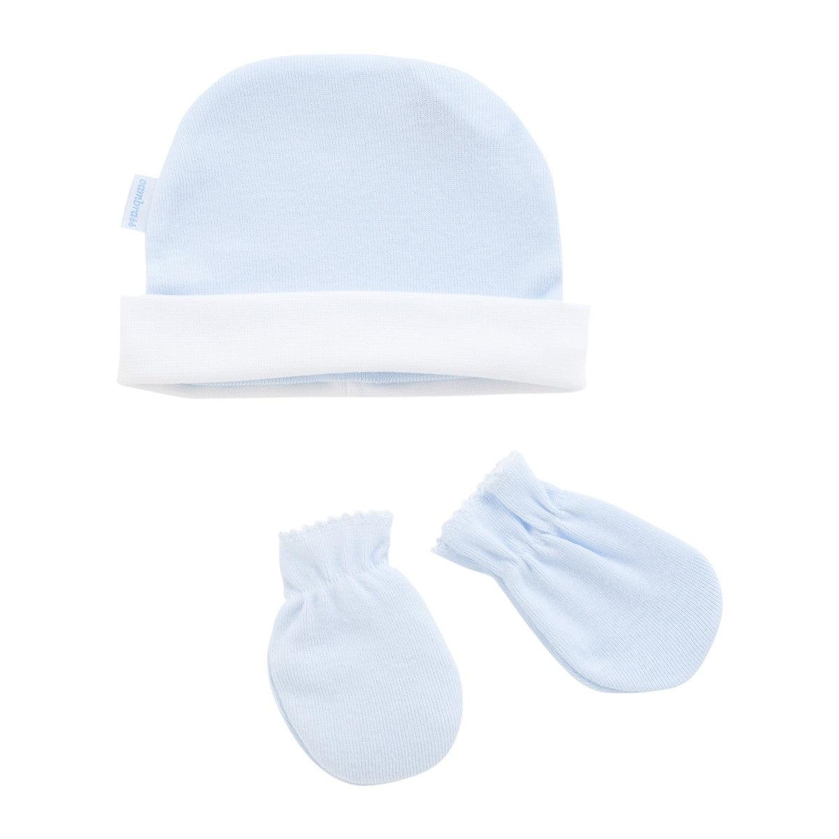 Gorro y Manoplas Bebé Paritorio Celeste Cambrass - Nanetes #