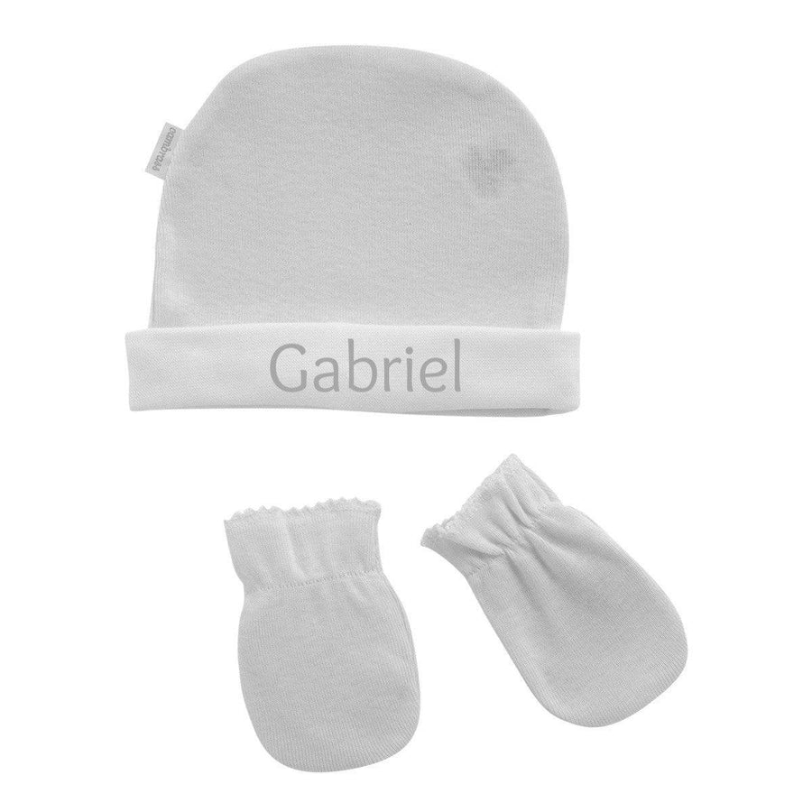 Gorro y Manoplas Recién Nacido Paritorio Gris Cambrass - Nanetes #