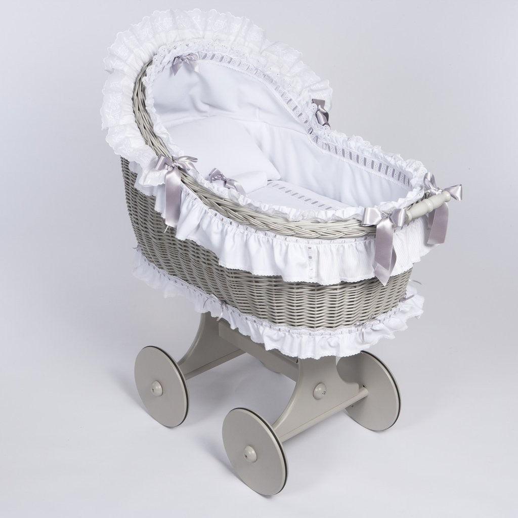 Moisés de Mimbre Bebé ABC Baby Winsord Gris - Nanetes #