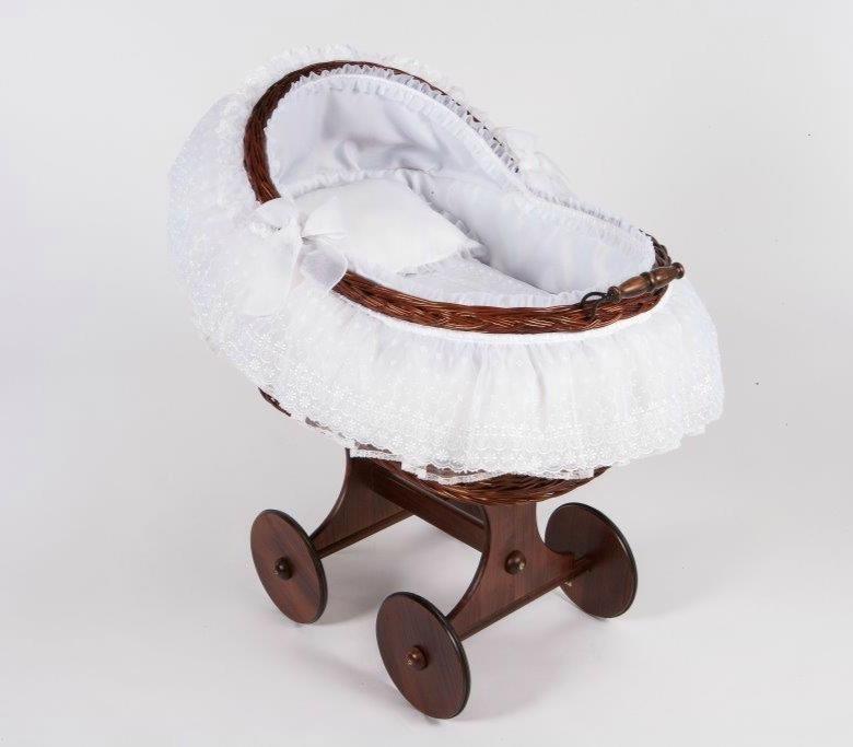 Moisés Capazo de Mimbre Bebé ABC Baby Organza Cristal - Nanetes #