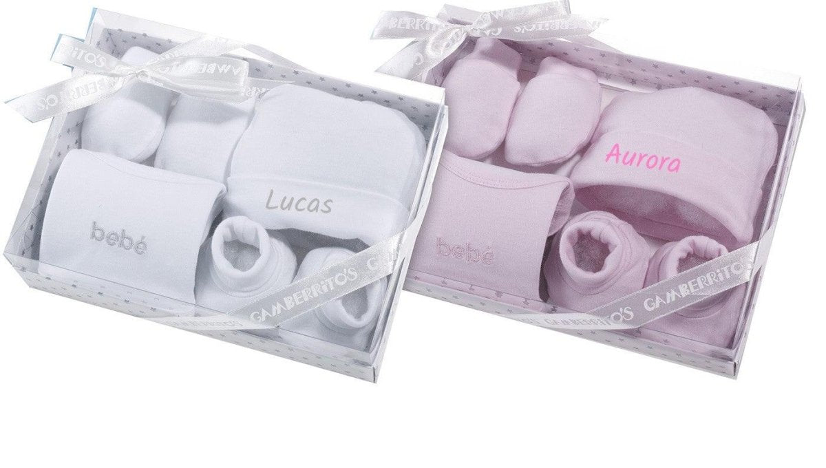 Gorro Personalizado con Manoplas y Peucos Primera Puesta Paritorio Bebé Nanetes - Nanetes