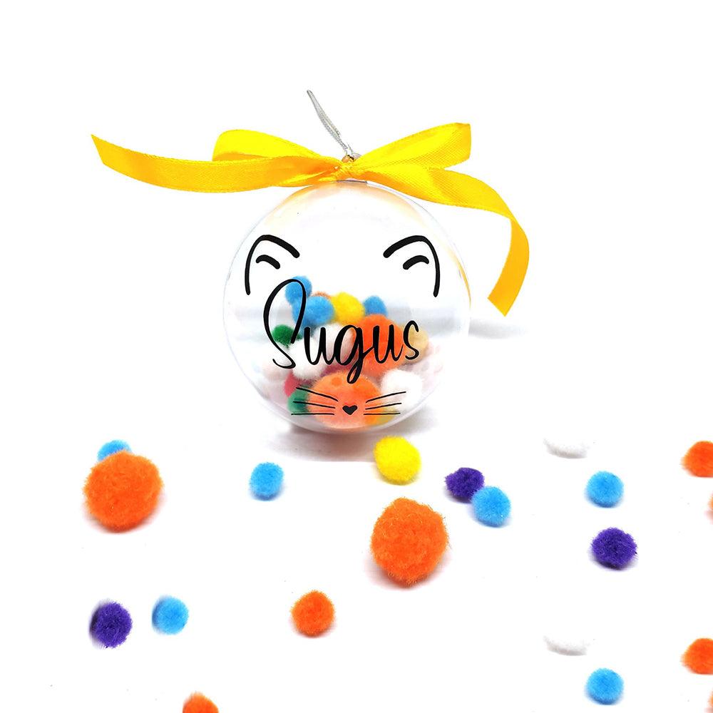 Bola de Navidad Personalizada Transparente Gato - Nanetes #