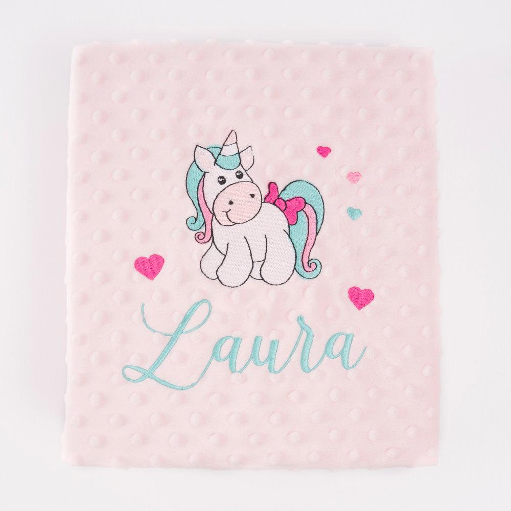 Manta Personalizada Bebé Unicornio Bordado Nanetes - Nanetes