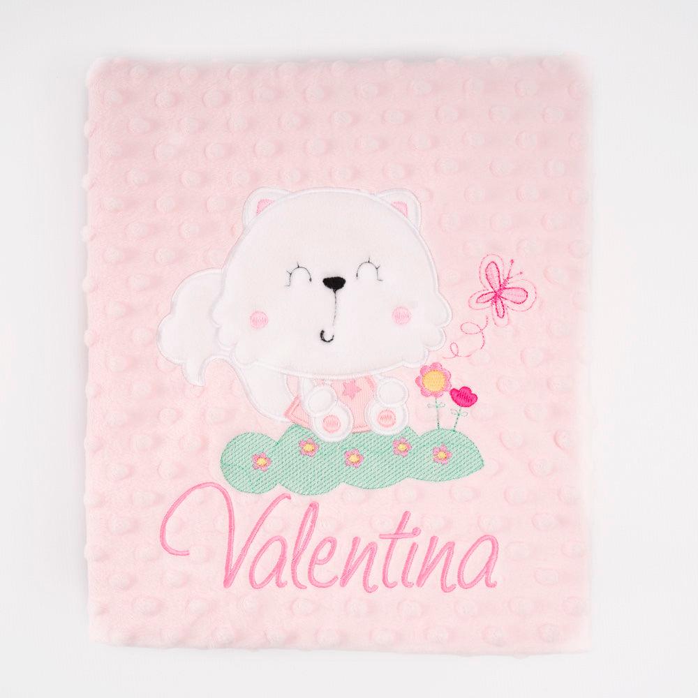 Manta Personalizada Bebé Gatita Blanca Nanetes - Nanetes