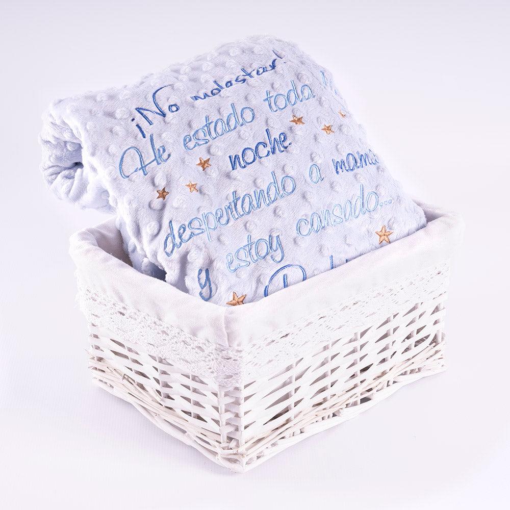 Manta Personalizada Bebé Frase No molestar Nanetes - Nanetes