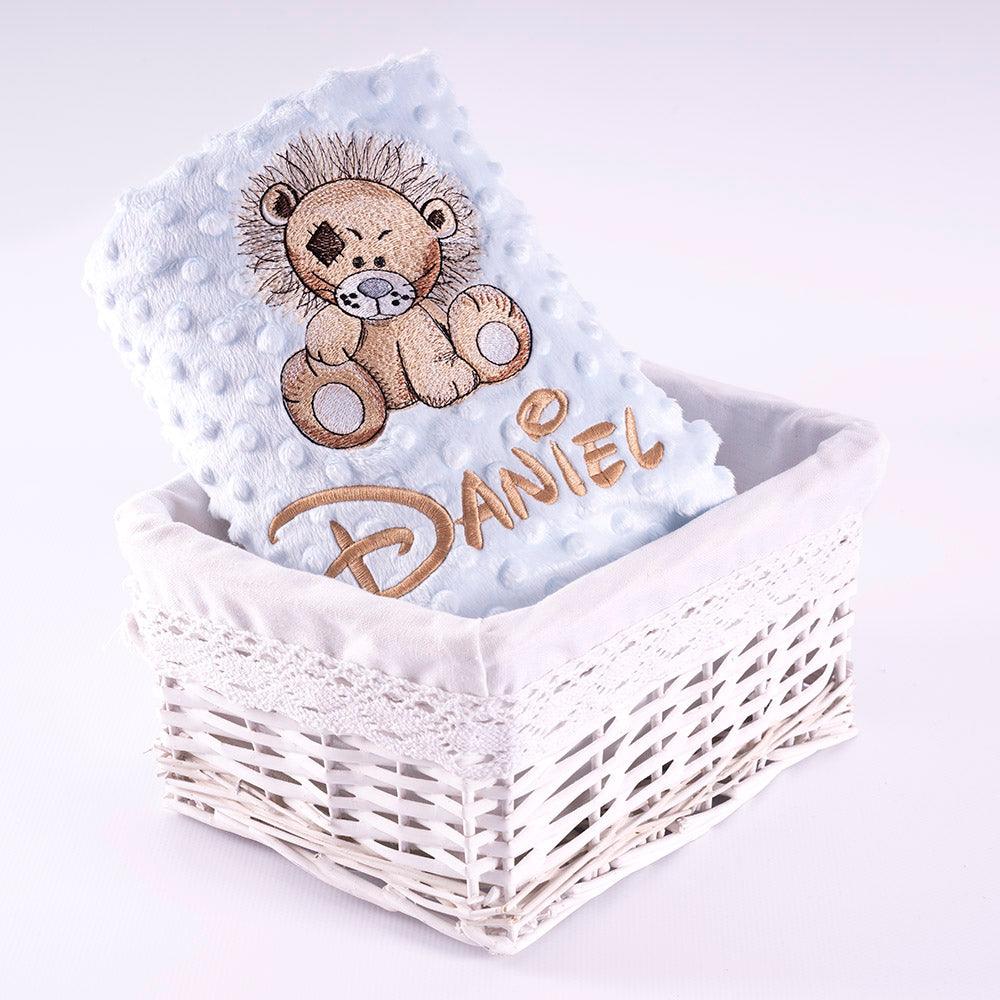 Manta Personalizada Bebé León Bordado Nanetes - Nanetes