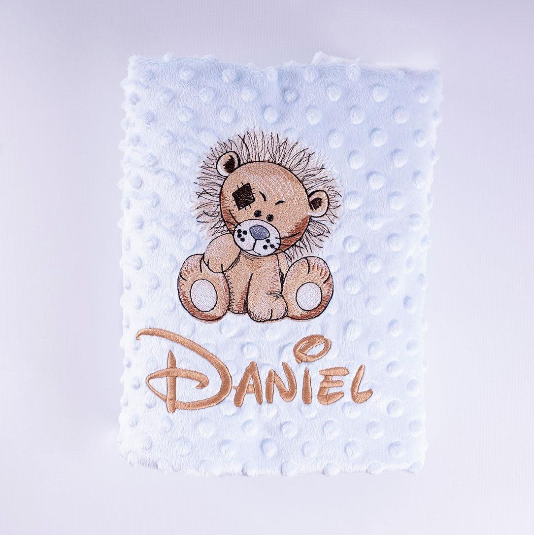 Manta Personalizada Bebé León Bordado Nanetes - Nanetes