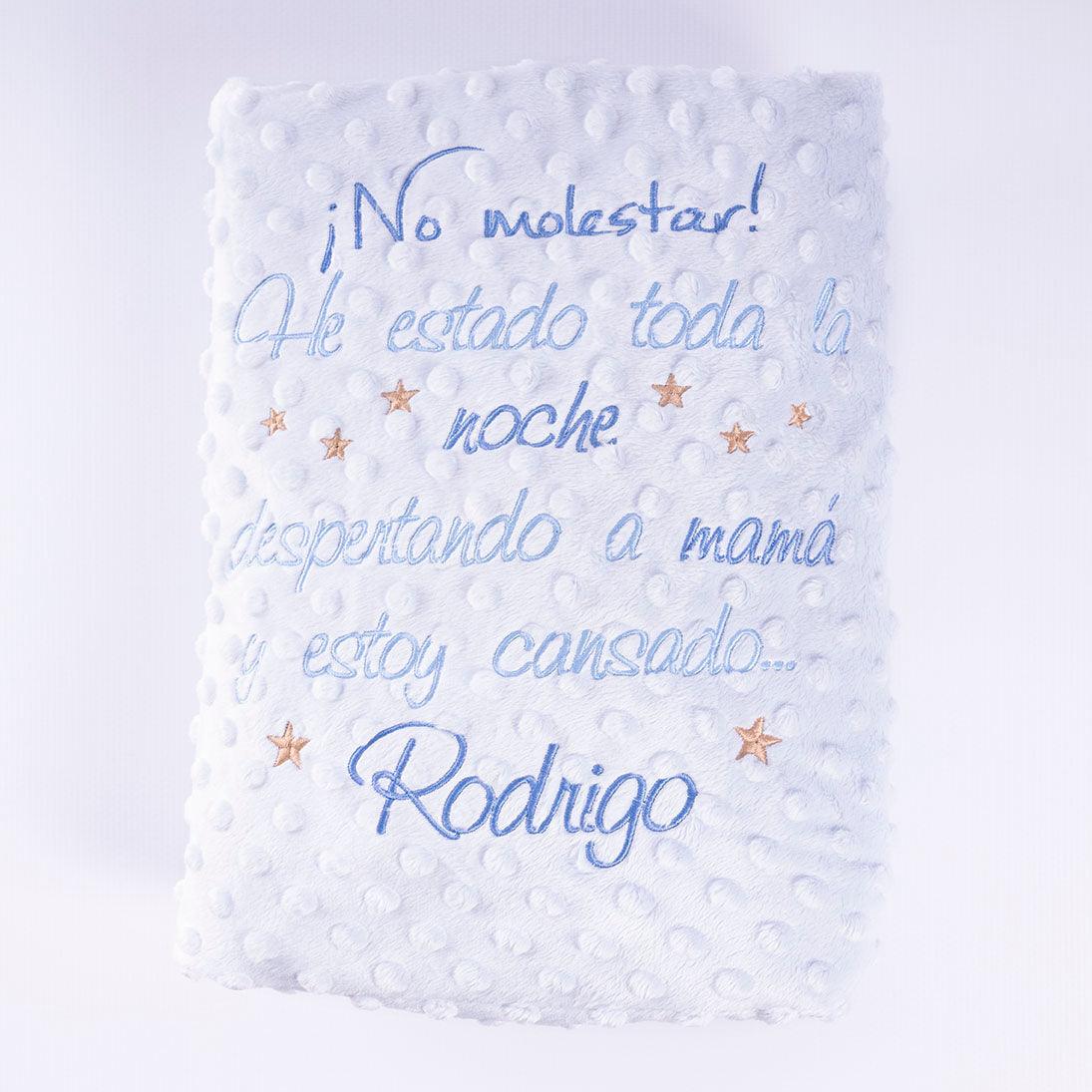 Manta Personalizada Bebé Frase No molestar Nanetes - Nanetes