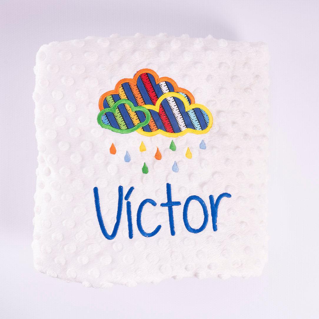 Manta Personalizada Bebé Nube Lluvia Colores Nanetes - Nanetes