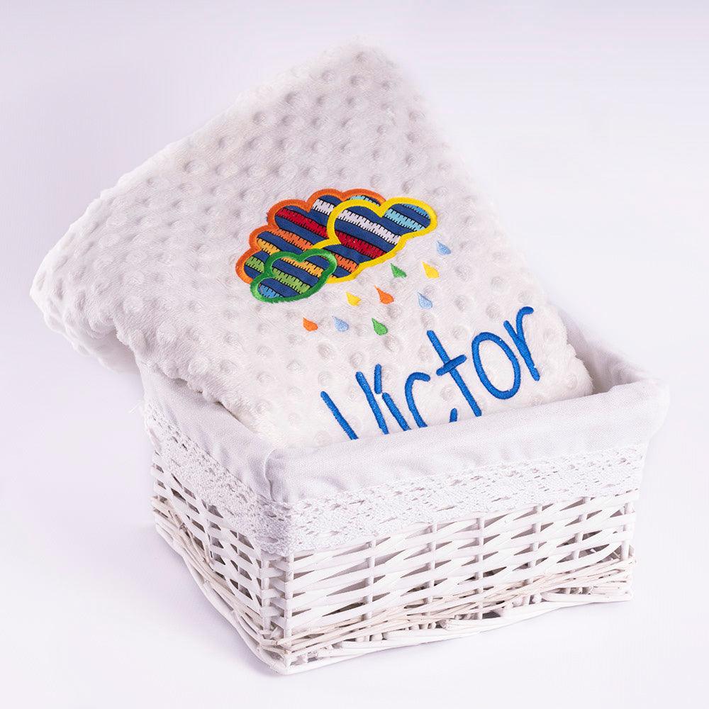 Manta Personalizada Bebé Nube Lluvia Colores Nanetes - Nanetes