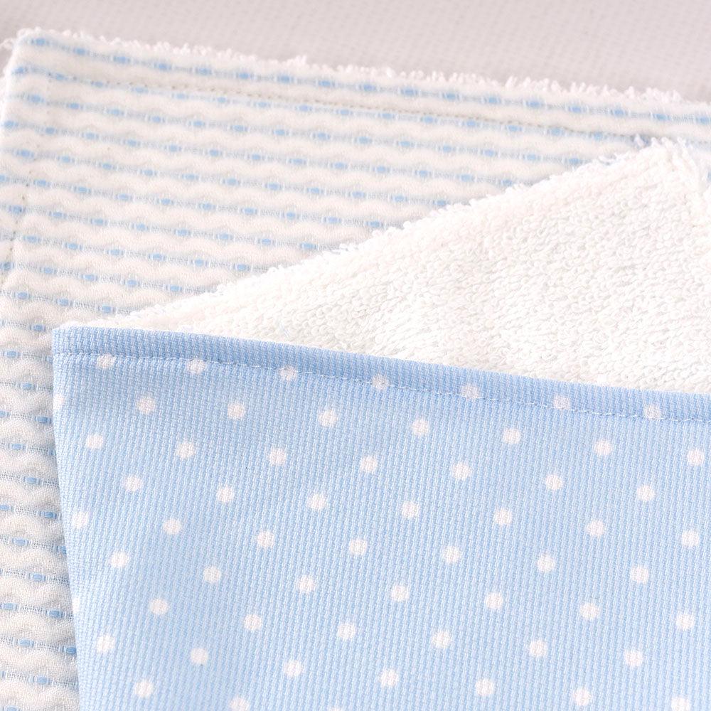 Seca babitas Pack de 2 para Bebé Estampado Topitos Celeste 9 - Nanetes #