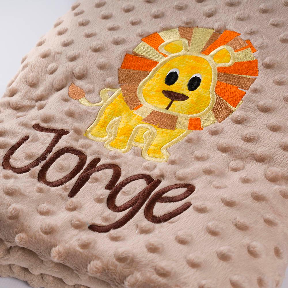 Manta Personalizada Bebé León Aplique Tela Nanetes - Nanetes #