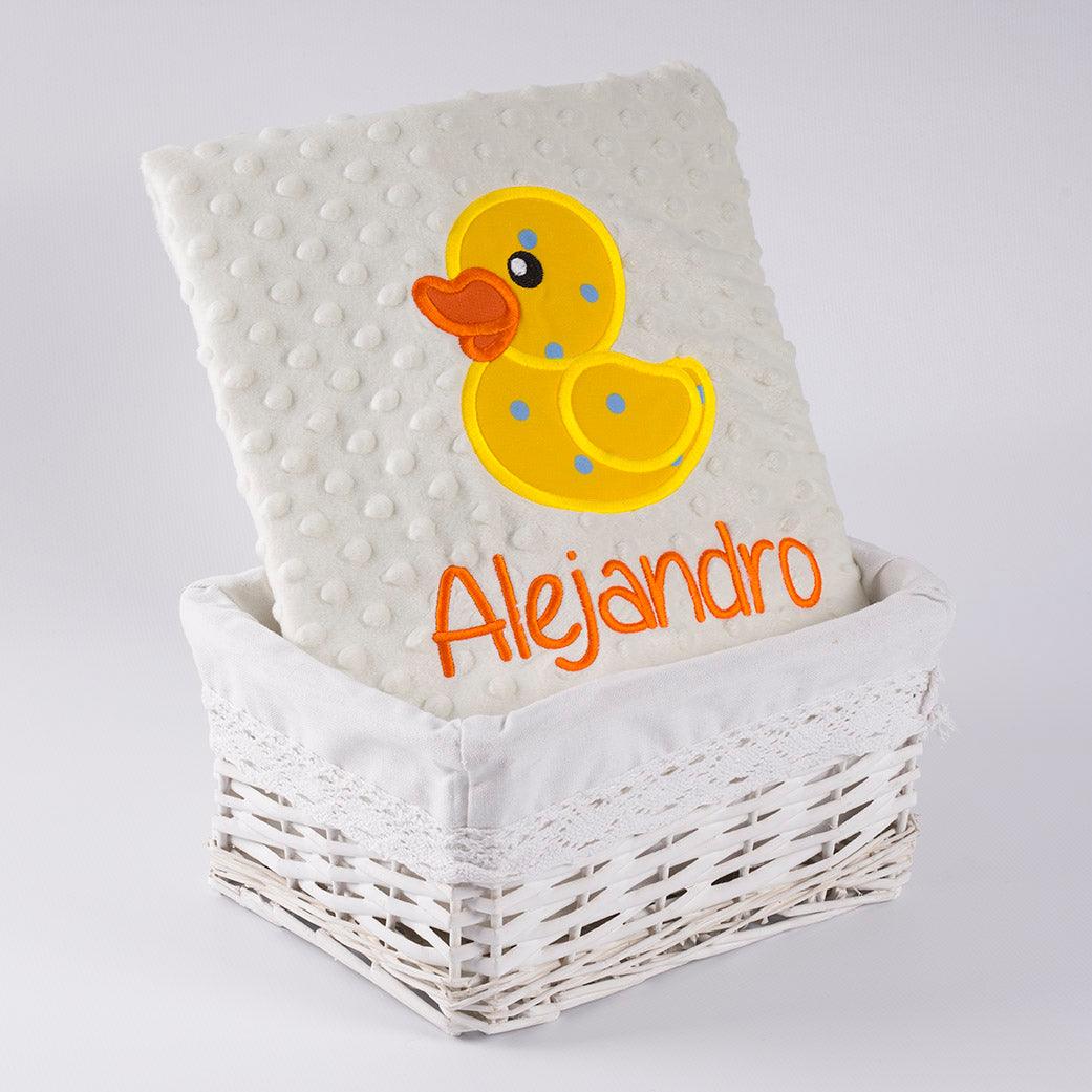 Manta Personalizada Bebé Patito de Goma Nanetes - Nanetes