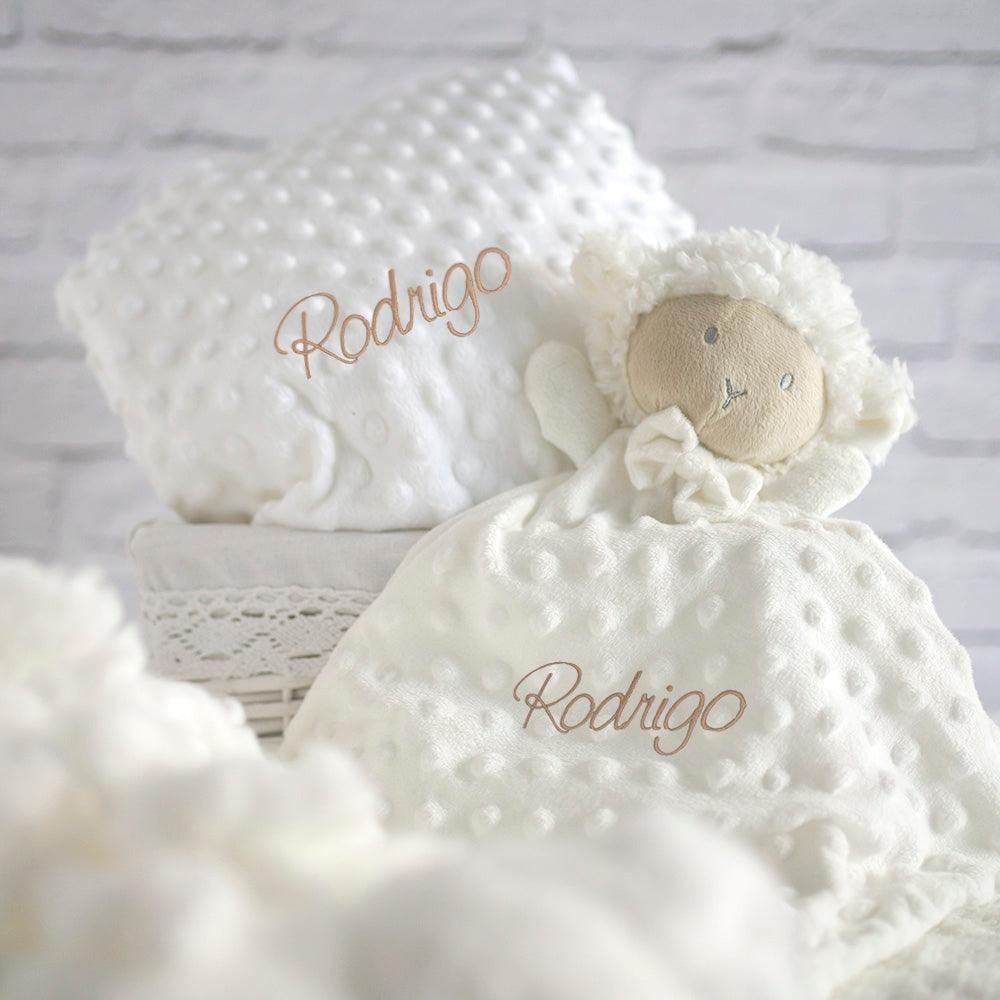 Manta con Dou dou personalizados Bebé Ovejita Blanca Nanetes - Nanetes #