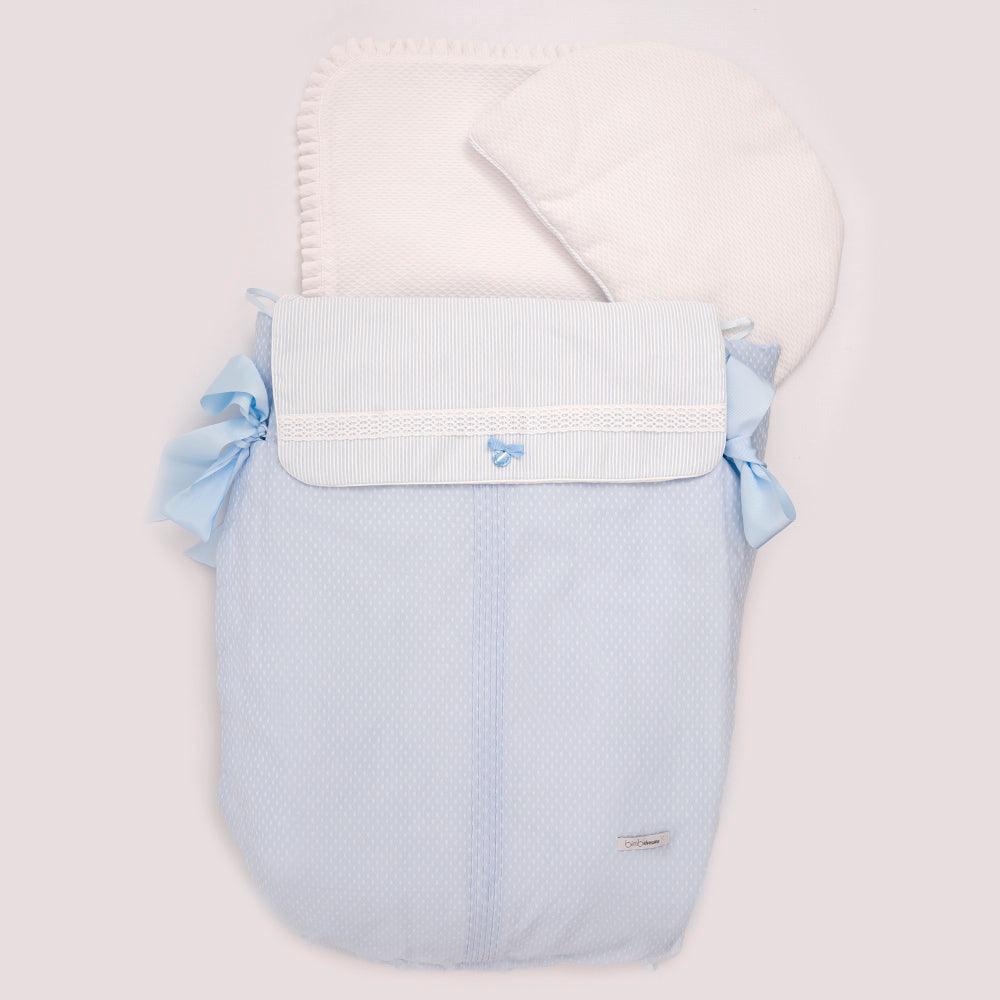 Colcha con saco capazo 3 usos Venecia Celeste Bimbi Class - Nanetes #