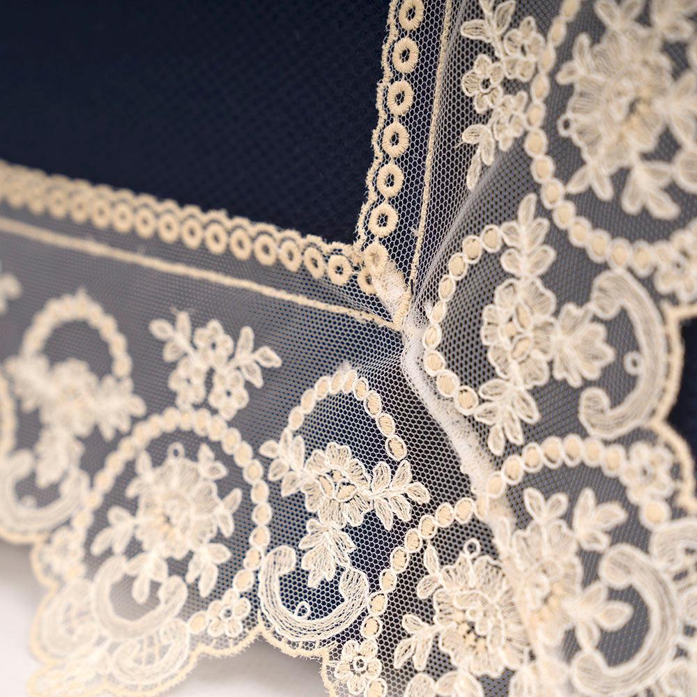 Bolso Panera Lencero con Puntillas Tul Marino Bebiti by Nanetes - Nanetes #