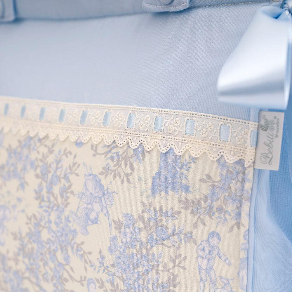 Bolso Talega Clásico Toile de Jouy Celeste Bebiti by Nanetes - Nanetes #