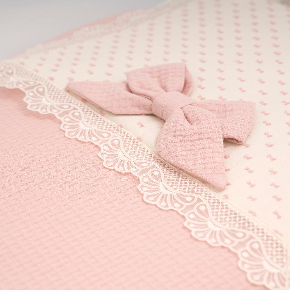 Colcha Capazo Carro Bebé Maquillaje Rosa Puntillas Bebiti By Nanetes - Nanetes #