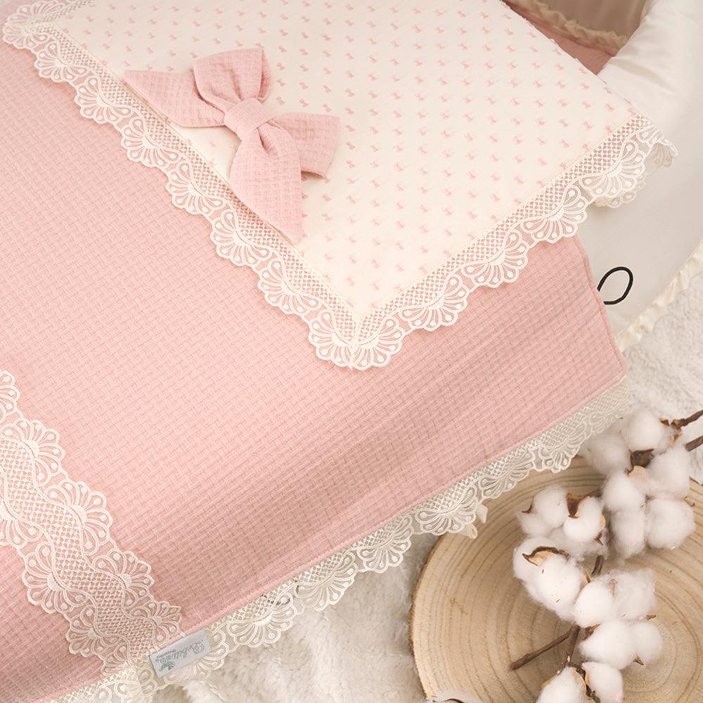 Colcha Capazo Carro Bebé Maquillaje Rosa Puntillas Bebiti By Nanetes - Nanetes #