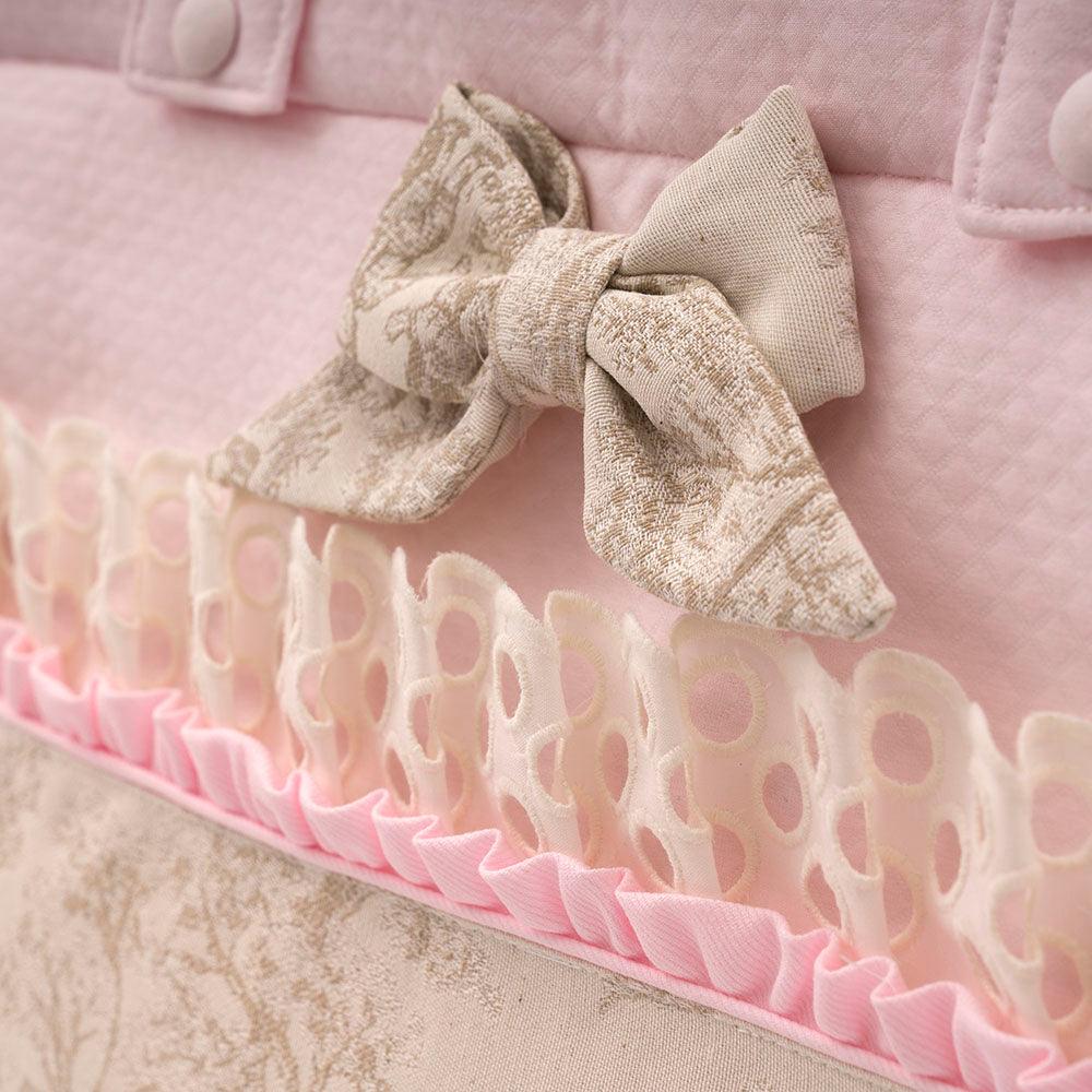 Bolso Talega Lencero Toile de Jouy Rosa Puntillas Bebiti by Nanetes - Nanetes #
