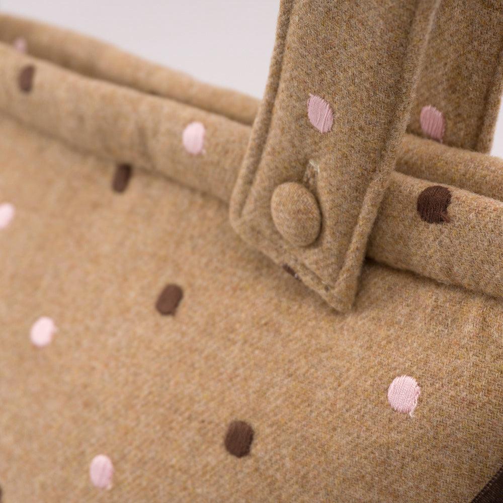 Bolso Talega Clásico 680 Paño Camel Topos Bebiti by Nanetes - Nanetes #