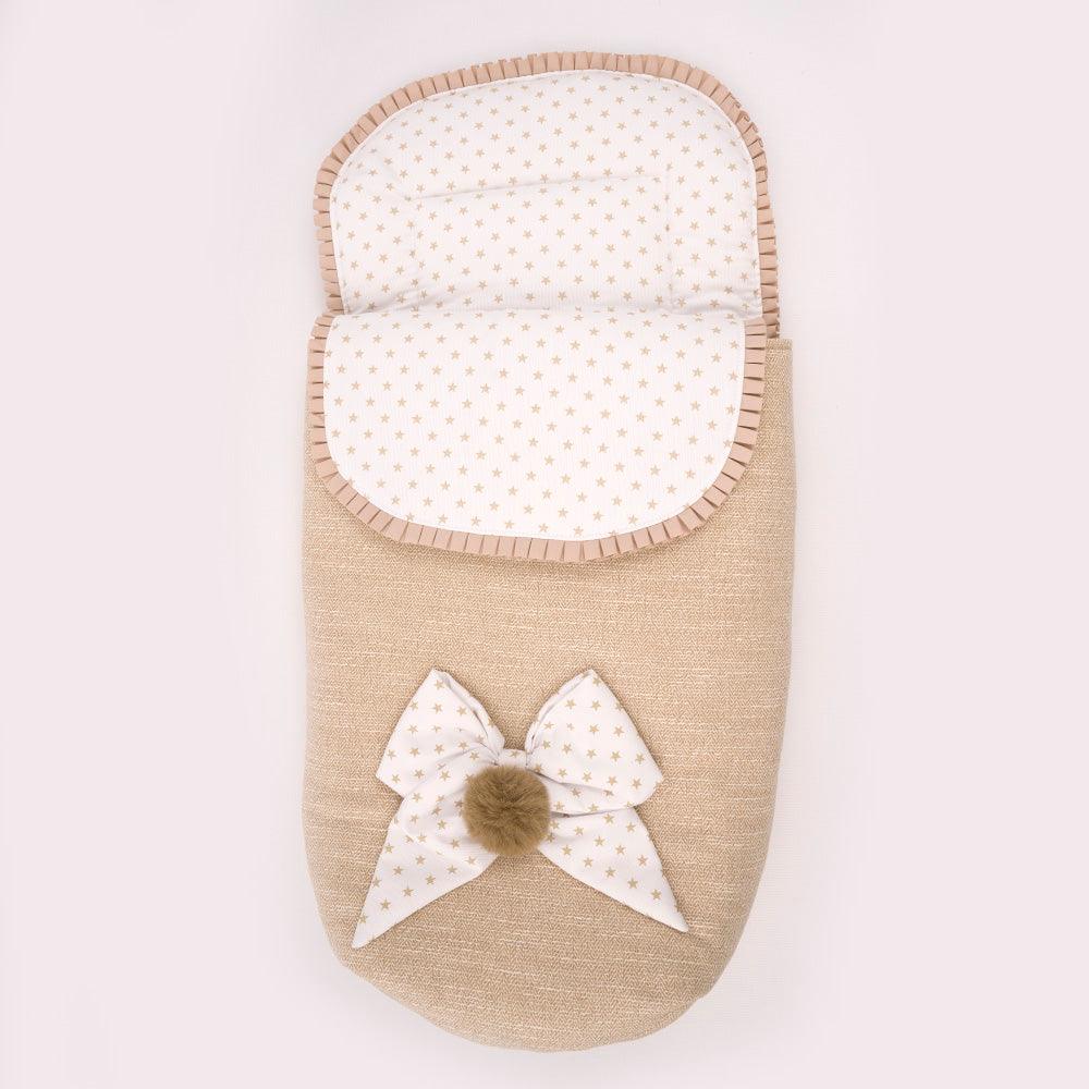 Saco Capazo Invierno a Medida 137 Paño Pompon Bebiti By Nanetes - Nanetes #