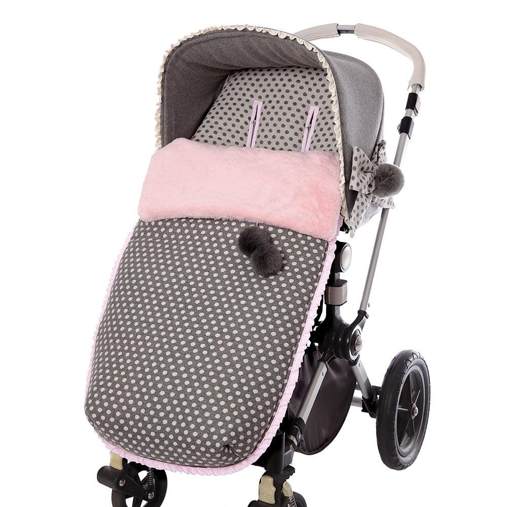 Saco Silla Invierno Topos Gris Rosa Bebiti Nanetes - Nanetes #