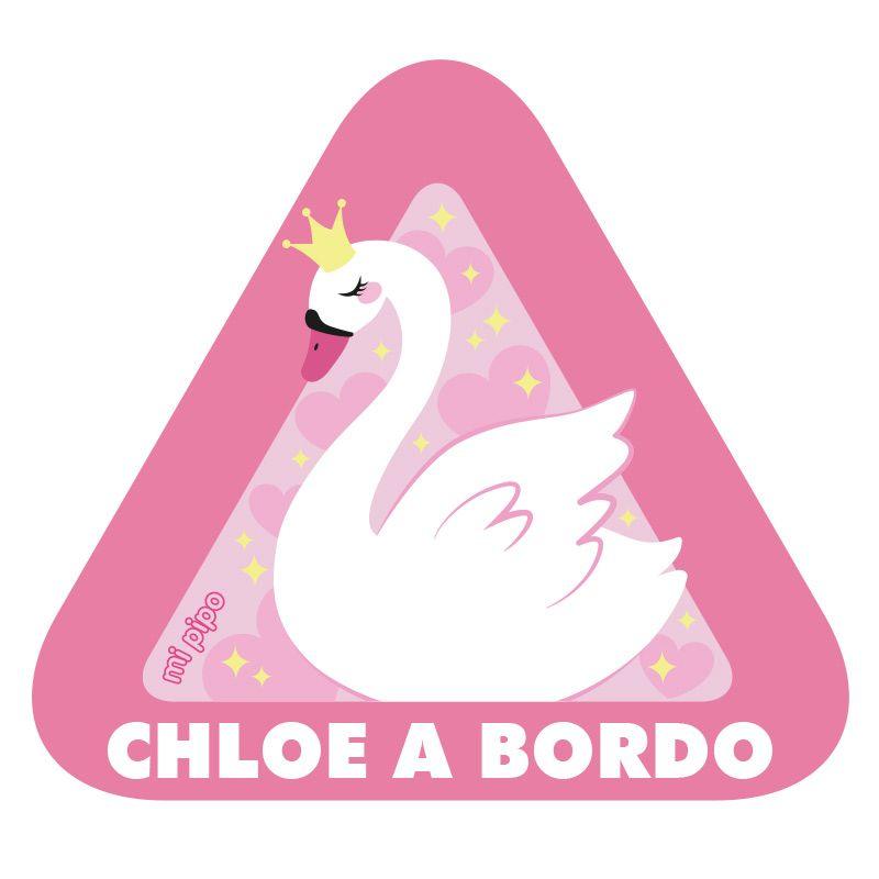 Pegatina Bebé a Bordo Personalizada Mi Pipo Cisne - Nanetes #