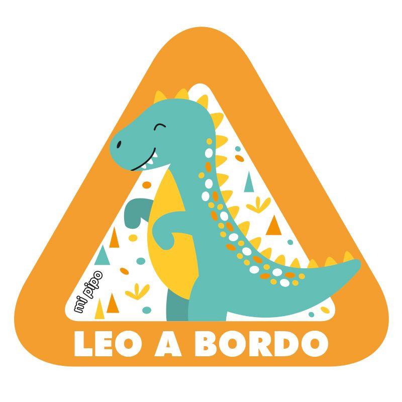 Pegatina Bebé a Bordo Personalizada Mi Pipo Dino - Nanetes #