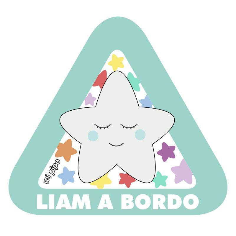 Pegatina Bebé a Bordo Personalizada Mi Pipo Estrella - Nanetes #