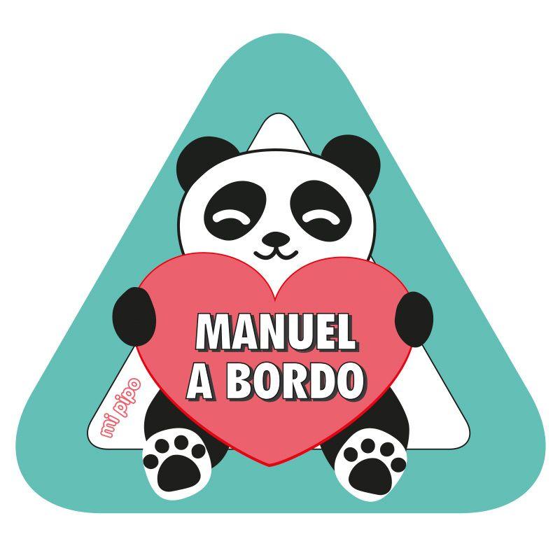 Pegatina Bebé a Bordo Personalizada Mi Pipo Panda - Nanetes #