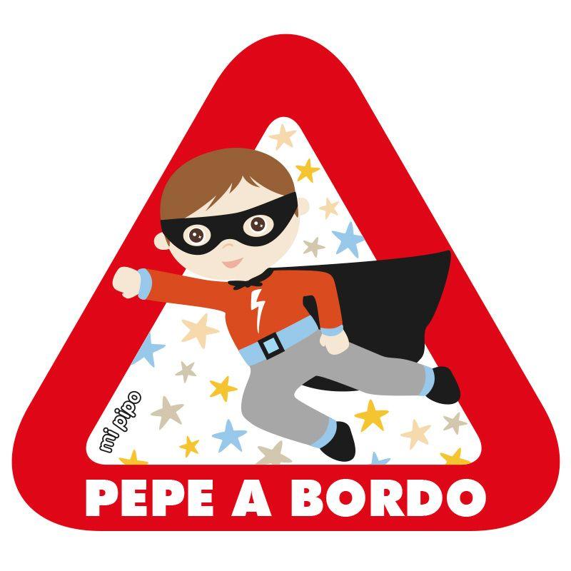 Pegatina Bebé a Bordo Personalizada Mi Pipo Superheroe - Nanetes #