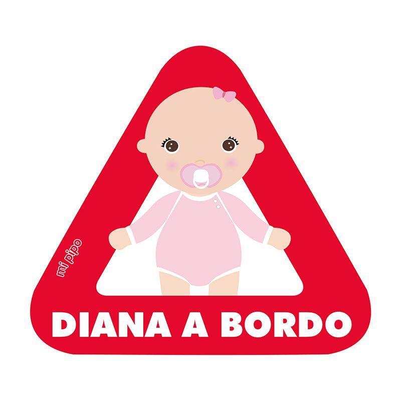 Pegatina Bebé a Bordo Personalizada Mi Pipo Bebé Niña - Nanetes #