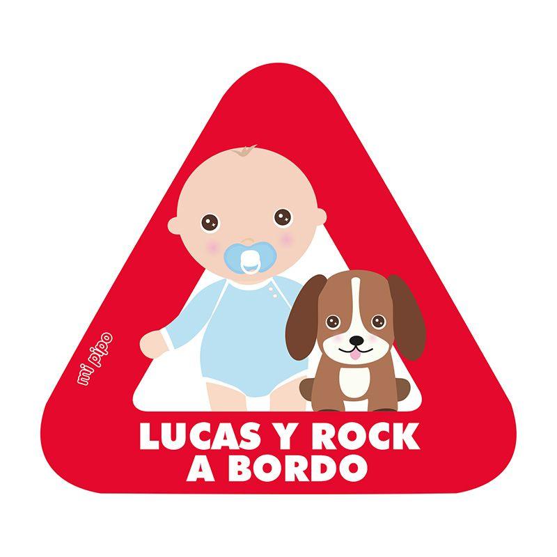 Pegatina Bebé a Bordo Personalizada Mi Pipo Bebé-Perro - Nanetes #